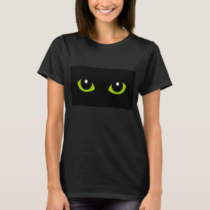 Black cat green eyes T-Shirt