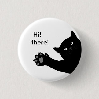 Black Cat Greeting Small Can Badge 3.175cm Round C