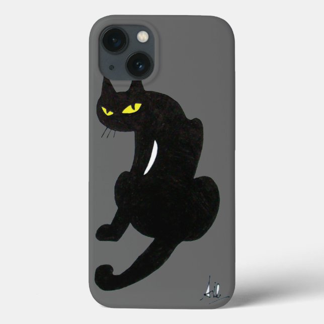BLACK CAT grey Case-Mate iPhone Case (Back)