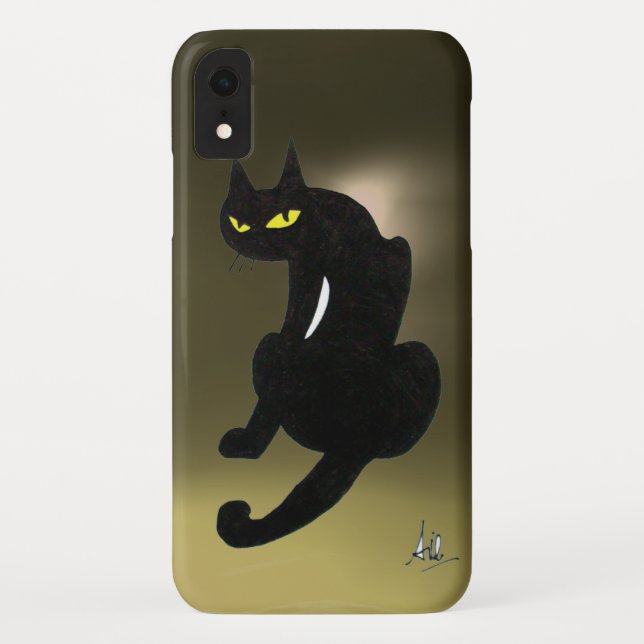 BLACK CAT grey Case-Mate iPhone Case (Back)