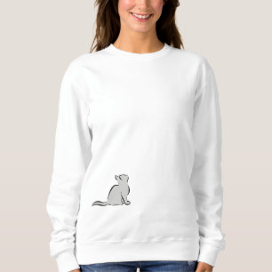 Black cat, grey fill sweatshirt