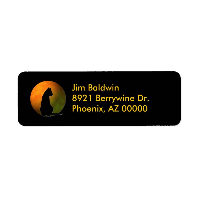 Black Cat Halloween Address Labels (Front)