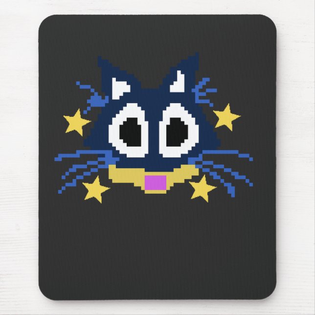 Black Cat Halloween Art – Spooky & Cute Mouse Pad (Front)