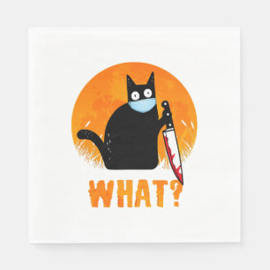 Black Cat Halloween Black Cat Halloween - Napkin