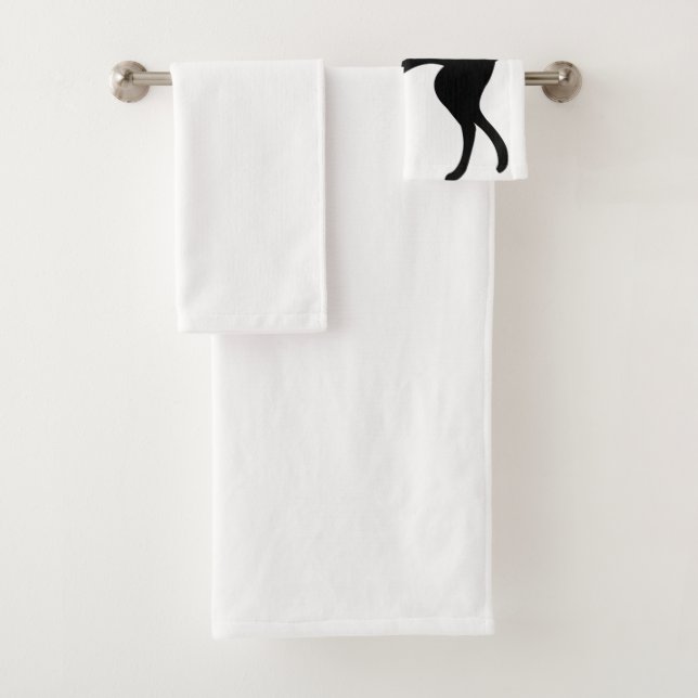 Black Cat Halloween - Black Cats T-Shirt Bath Towel Set (Insitu)