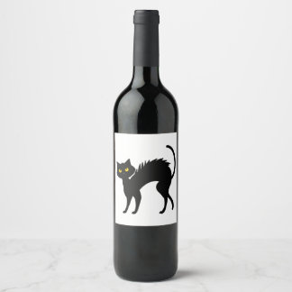 Black Cat Halloween - Black Cats T-Shirt Wine Label
