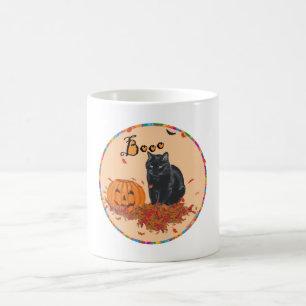 Black Cat Halloween BOO! Coffee Mug