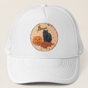 Black Cat Halloween BOO! Trucker Hat