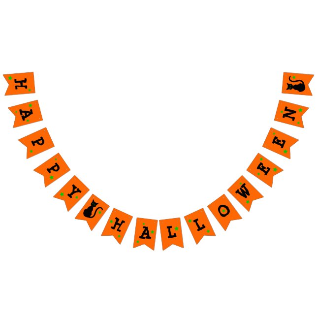 Black Cat Halloween Bunting Banner (All)