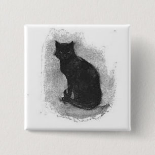 Black Cat Halloween Button