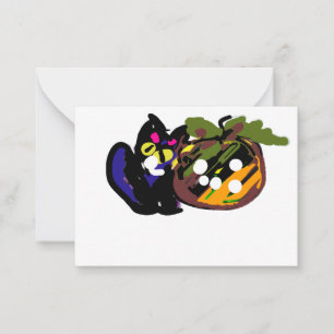 Black Cat Halloween  Card