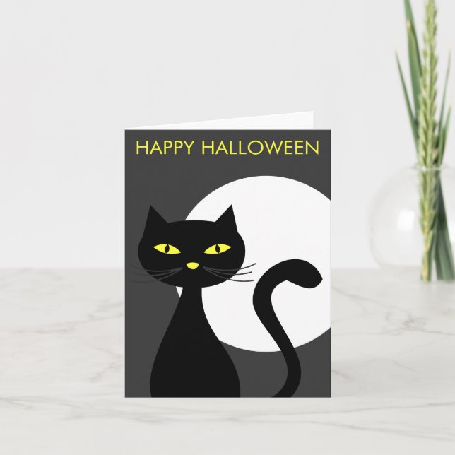 Black Cat Halloween Cards (Front)