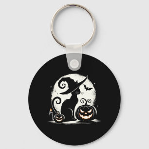 Black Cat Halloween Cat Lovers Performance Key Ring