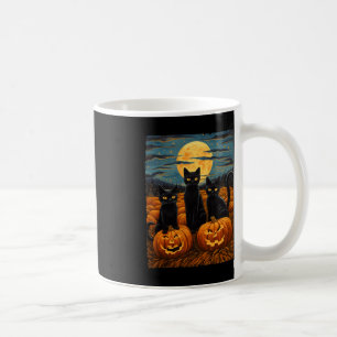 Black Cat Halloween Cat Lovers Starry Night Cat Va Coffee Mug