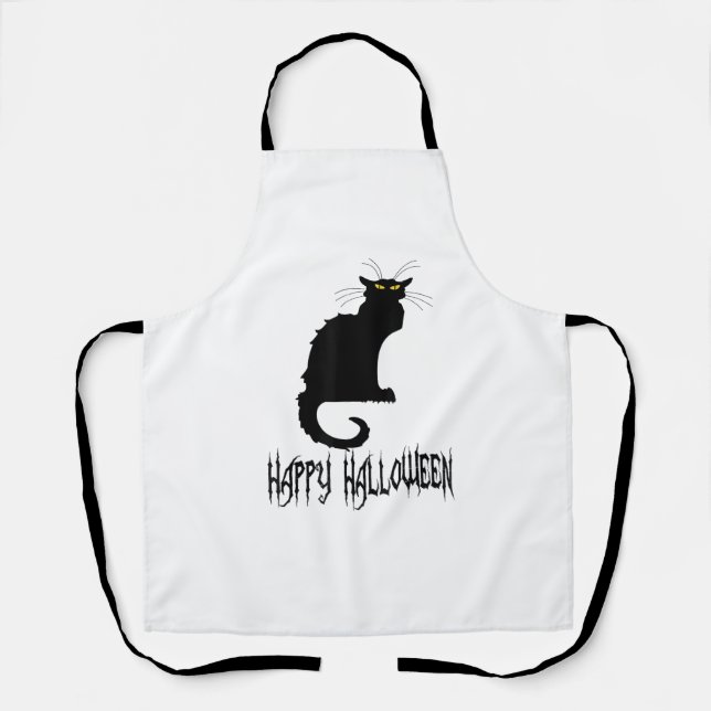Black Cat Halloween , Costume Idea, Party, Plus si Apron (Front)