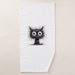 Black Cat Halloween Costume Party Funny Scary Cat Bath Towel