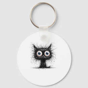 Black Cat Halloween Costume Party Funny Scary Cat Key Ring