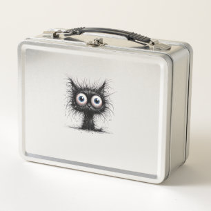 Black Cat Halloween Costume Party Funny Scary Cat Metal Lunch Box