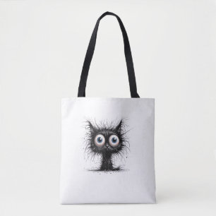 Black Cat Halloween Costume Party Funny Scary Cat Tote Bag