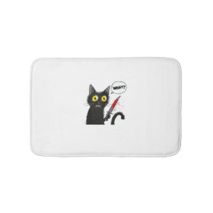 Black Cat Halloween Costume What Funny Cat Lover  Bath Mat