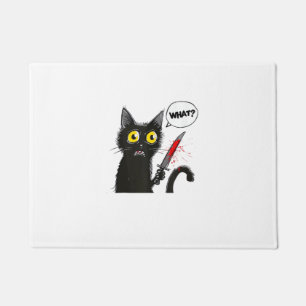 Black Cat Halloween Costume What Funny Cat Lover Doormat