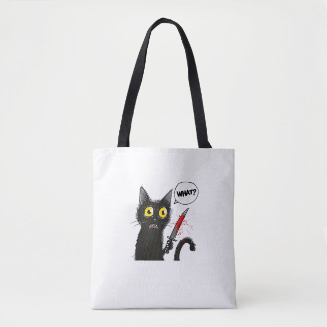 Black Cat Halloween Costume Witchcraft Spider Web  Tote Bag (Front)