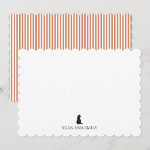 Black Cat Halloween Custom Stationary Thank You Card