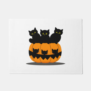 Black cat Halloween   Doormat