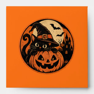Black cat Halloween Envelope