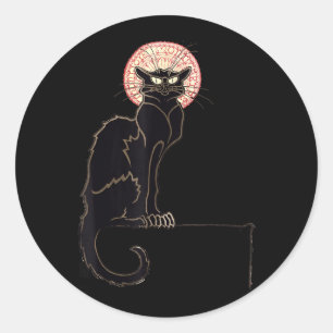 Black Cat Halloween Funny Cat Lovers Gift Black Y Classic Round Sticker