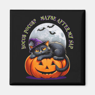 Black Cat Halloween Funny Pumpkin Costume Gift  Magnet