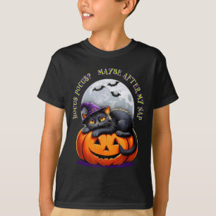 Black Cat Halloween Funny Pumpkin Costume Gift  T-Shirt