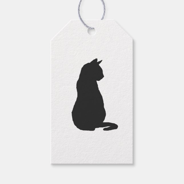 Black Cat Halloween Gift Tag (Front)