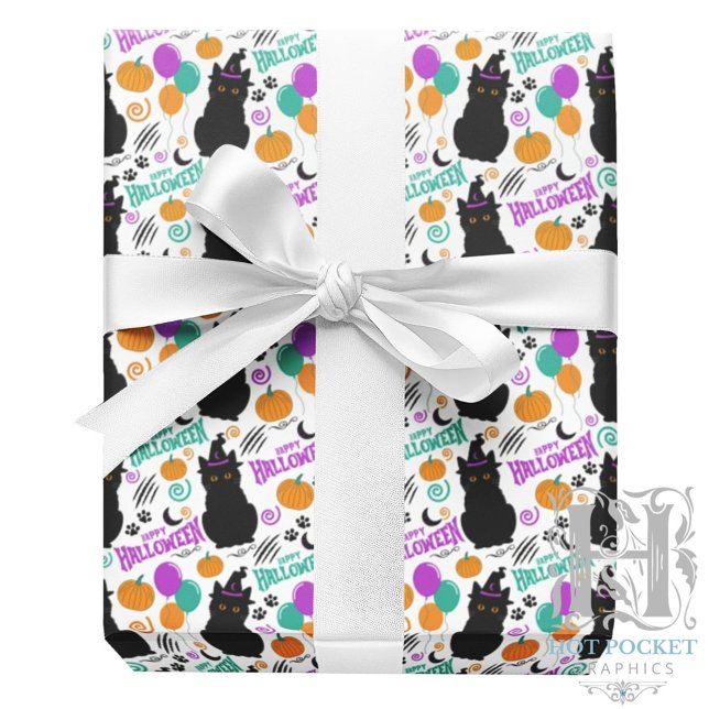 Black Cat Halloween Gift Wrapping Paper (Creator Uploaded)