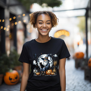 Black Cat Halloween Gnome - Perfect Gift T-Shirt