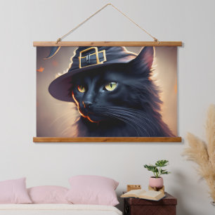 Black Cat Halloween Hanging Tapestry