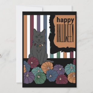 Black Cat Halloween Invitation
