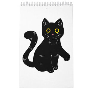 Black cat Halloween kids Calendar