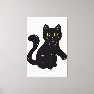 Black cat Halloween kids Canvas Print