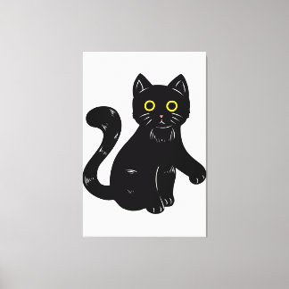 Black cat Halloween kids Canvas Print