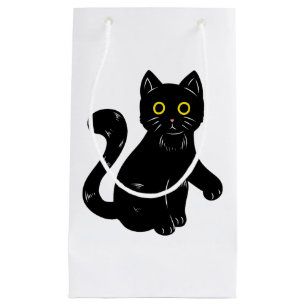 Black cat Halloween kids T-Shirt Small Gift Bag