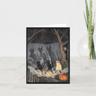 Black Cat Halloween Men Women Card