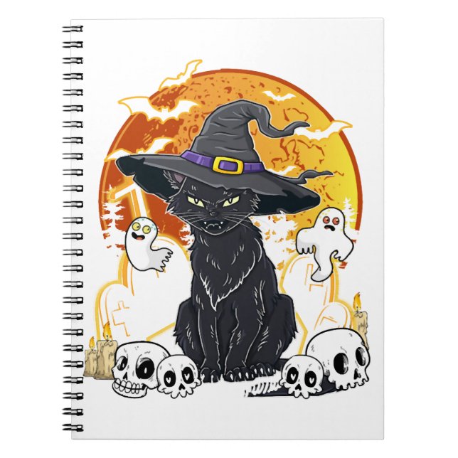 Black Cat Halloween   Notebook (Front)