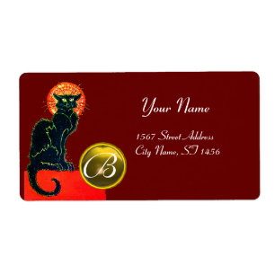 BLACK CAT HALLOWEEN PARTY MONOGRAM