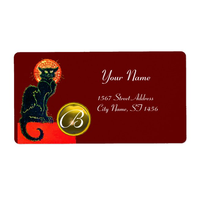 BLACK CAT HALLOWEEN PARTY MONOGRAM (Front)