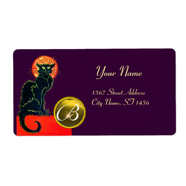 BLACK CAT HALLOWEEN PARTY MONOGRAM (Front)