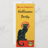 BLACK CAT HALLOWEEN PARTY MONOGRAM gold