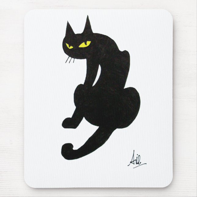 BLACK CAT HALLOWEEN PARTY MOUSE PAD (Front)