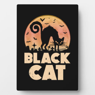 Black Cat Halloween Plaque