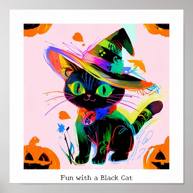 Black Cat Halloween Poster (Front)